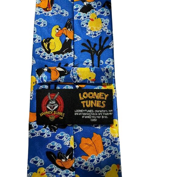 Looney Tunes Daffy Duck Rubber Ducks Cartoon Rare Vintage Necktie 100% Silk - Picture 4 of 7